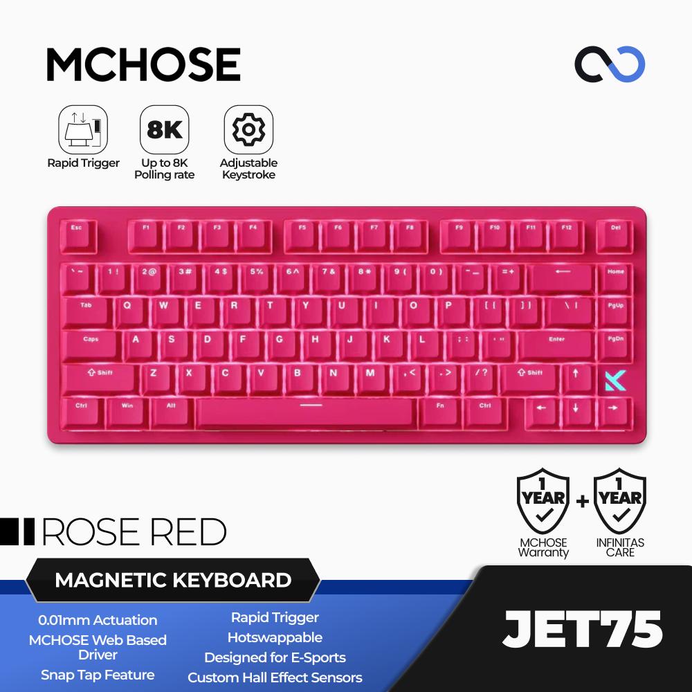 MCHOSE JET75 8K HE Hall Effect 75% Keyboard Rapid Trigger SOCD DKS Wooting