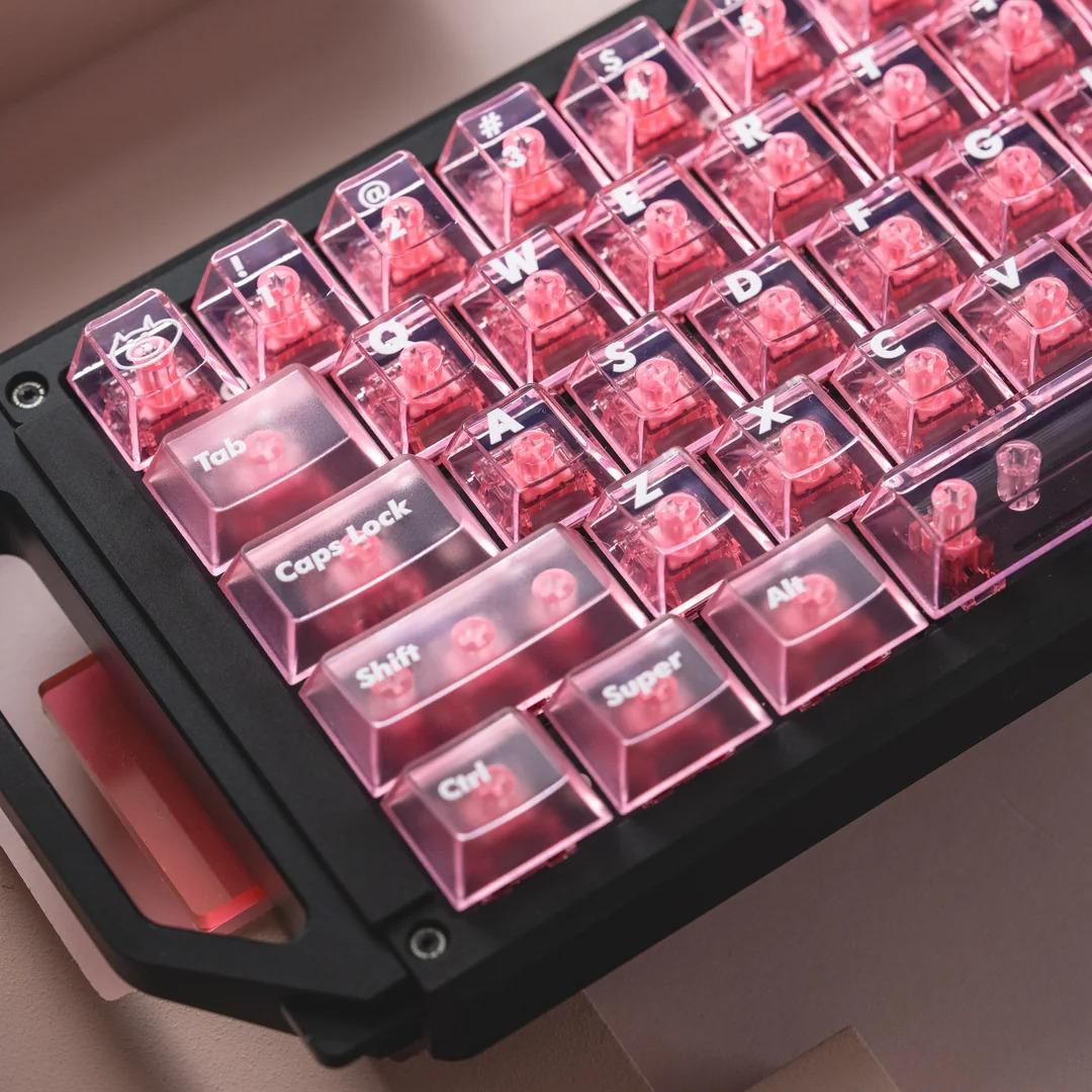 LeleLab Pink Carnival Keycaps Cherry Profile UV Printed ABS Keycap 135-Keys