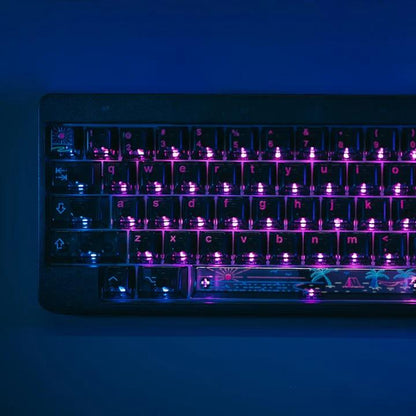 LeleLab x ICE CAT Seaside Transparent Keycaps Cherry Profile UV Printed ABS Keycap 138-Keys