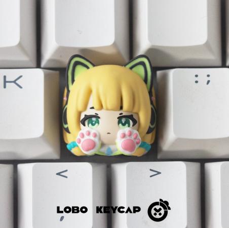 Lobo Midori Blue Archive Theme Artisan Keycaps Resin Keycap