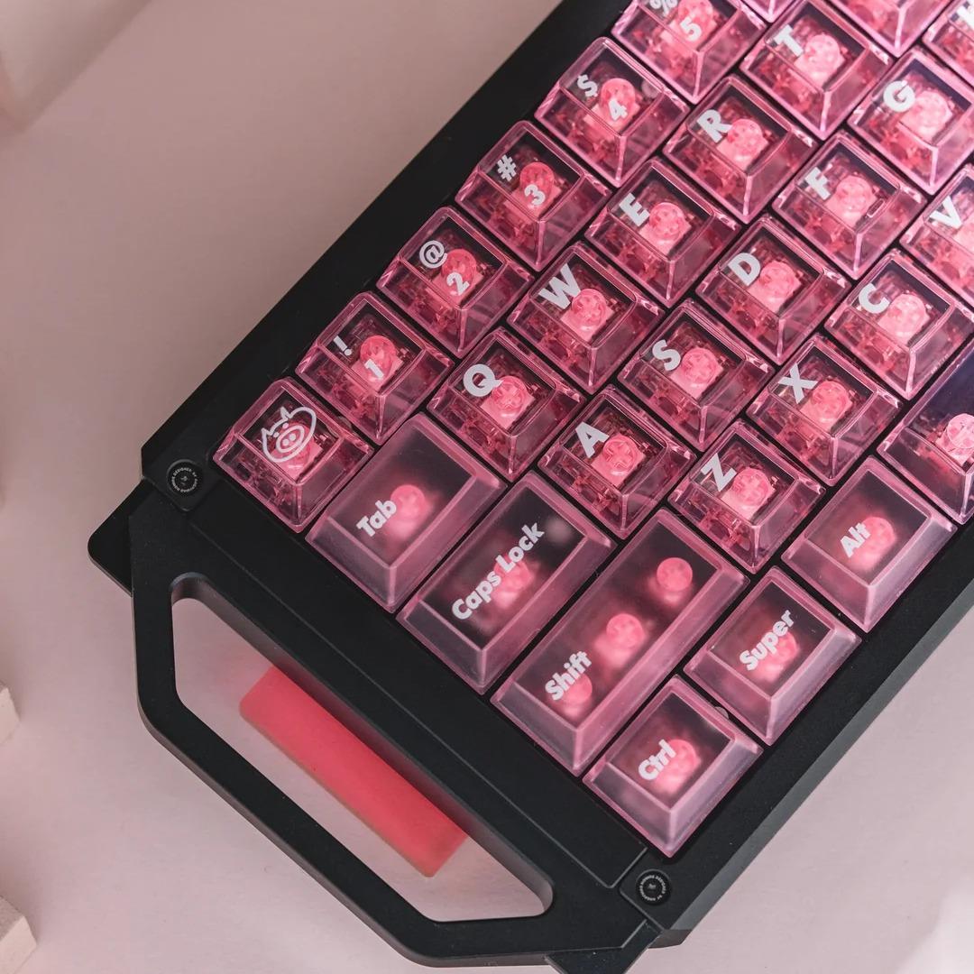 LeleLab Pink Carnival Keycaps Cherry Profile UV Printed ABS Keycap 135-Keys