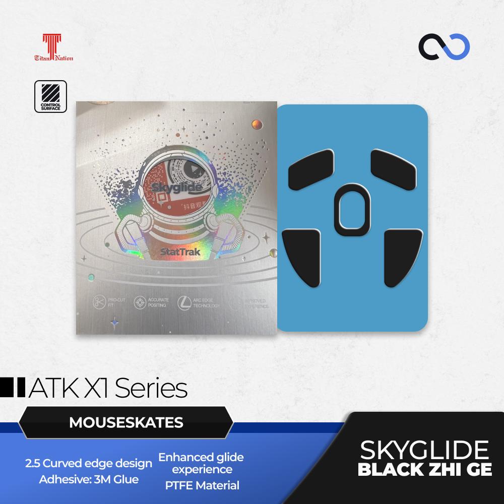 Skyglide StatTrak Black Zhi Ge ATK X1 Series Gaming Mouse Feet / Mouse Skate PTFE (Control)