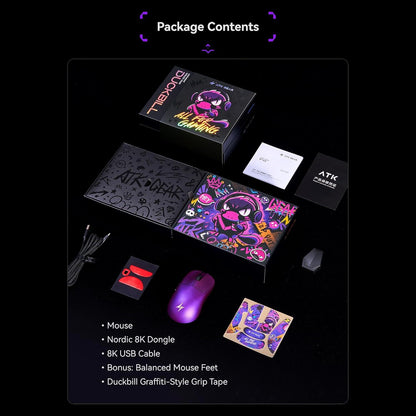 [FREE MOUSEPAD] ATK Duckbill Ultra 8K Wireless Light Weight PAW3950 ULTRA Gaming Mouse