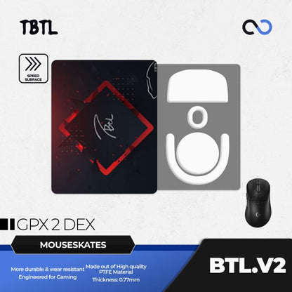 TBTL BTL V2 G Pro X Superlight 2 Dex / GPX 2 Dex Mouse Feet / Mouse Skate PTFE for Cloth Mouse pad (Speed)