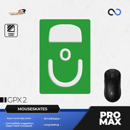 Corepad PRO MAX G PRO X SUPERLIGHT 2 CNC milled PTFE Gaming Mouse Feet / Mouse Skate (Speed-Hybrid)
