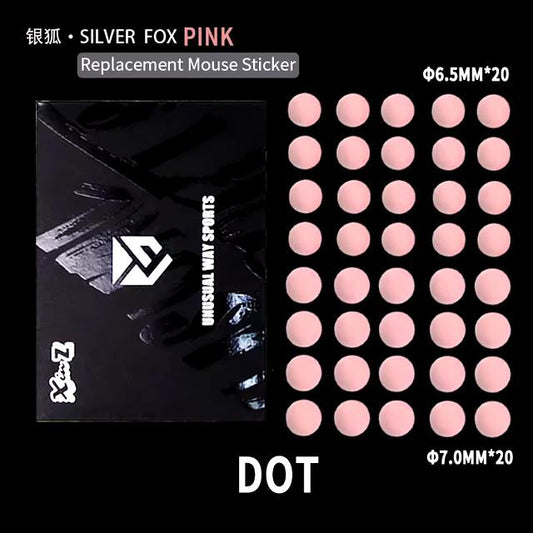 Unusual Way Sports Pink Fox Dots Universal Mouse Feet / Mouse Skate PTFE (Hybrid)