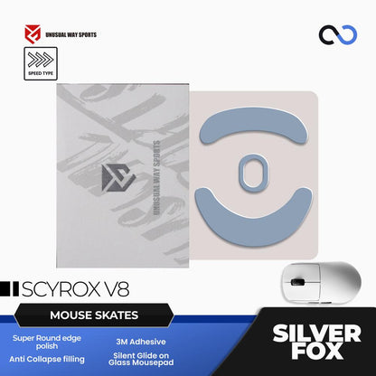 Unusual Way Sports Silver Fox Scyrox V8 Gaming Mouse Feet / Mouse Skate PTFE (Speed)