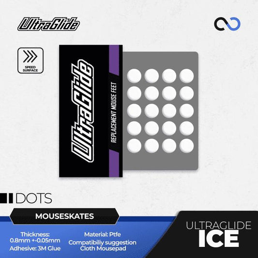 Meow Gaming Gear UltraGlide ICE Dots Universal Mouse Feet / Mouse Skate PTFE for Cloth Mouse pad (Speed)