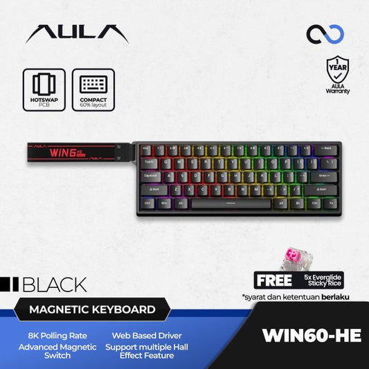 AULA WIN60 HE MAX 8K Hall Effect 60% Gaming Keyboard Rapid Trigger SOCD DKS RDT Wooting