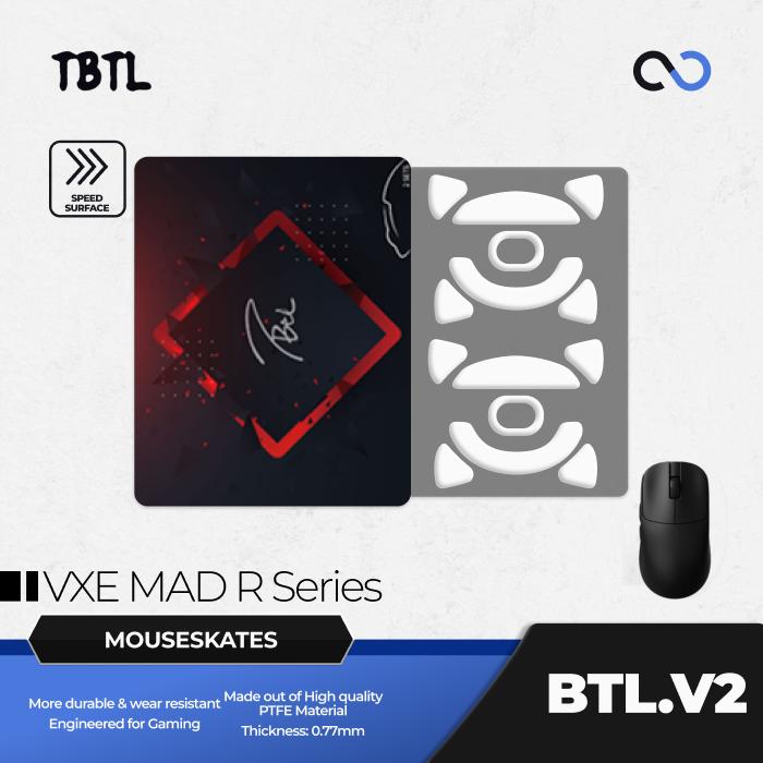 TBTL BTL V2 VXE MAD R Series Mouse Feet / Mouse Skate PTFE for Cloth Mouse pad (Speed)