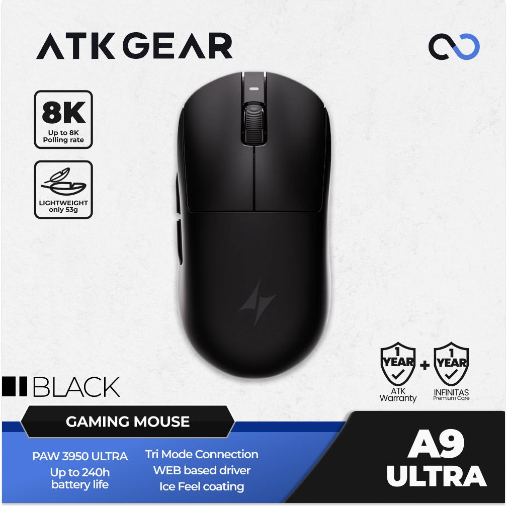 ATK A9 ULTRA 8K Wireless Light Weight PAW3950Ultra Gaming Mouse GPX shape