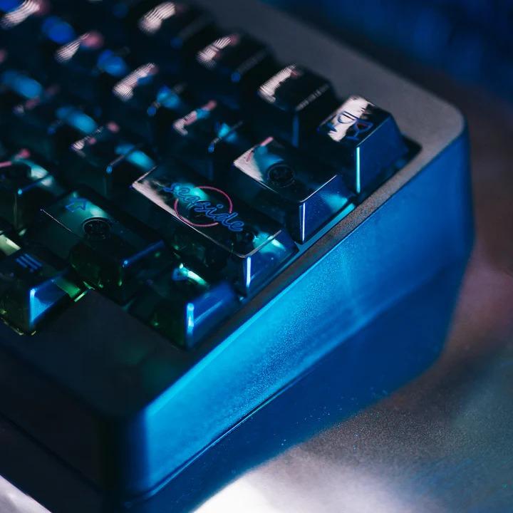 LeleLab x ICE CAT Seaside Transparent Keycaps Cherry Profile UV Printed ABS Keycap 138-Keys