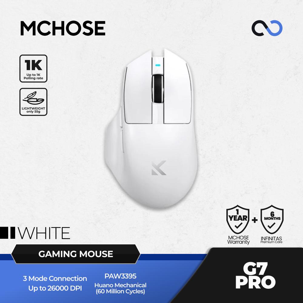 MCHOSE G7 Pro Wireless Ultra Light Weight PAW3395 Ergonomic Gaming Mouse G502 Shape