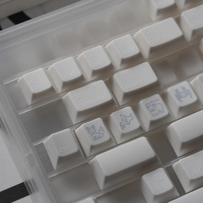LeleLab Hokkaido White Keycaps Cherry Profile UV Printed ABS Keycap 133-Keys