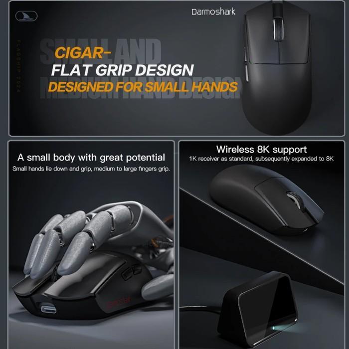 Darmoshark M3 Micro Pro Cigar 8k Wireless Ultra Light Finger Tip Ambi Gaming Mouse