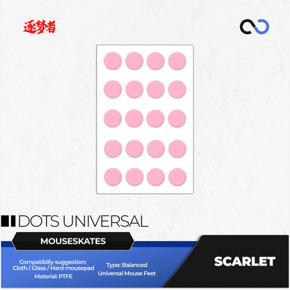 Dream Gamer Scarlet Dots Universal Mouse Feet / Mouse Skate PTFE (Hybrid)