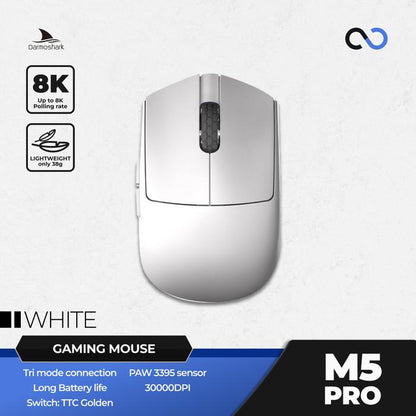 Darmoshark M5 Pro MP Fish Head 8K Wireless Ultra Light Finger Tip Gaming Mouse