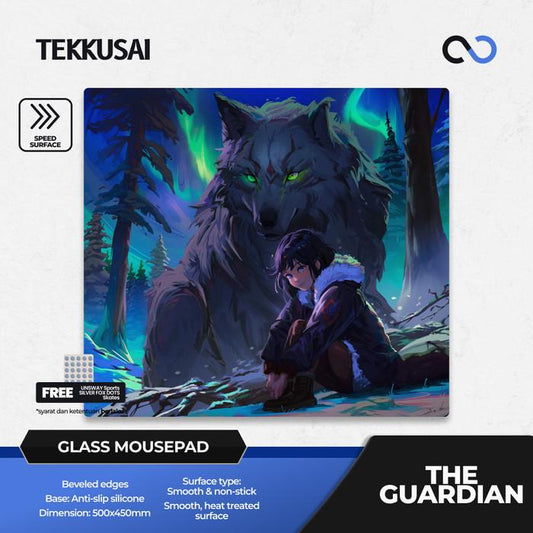 Tekkusai The Guardian Glass Gaming Mousepad Kaca (Speed) By GLSSWRKS Owner