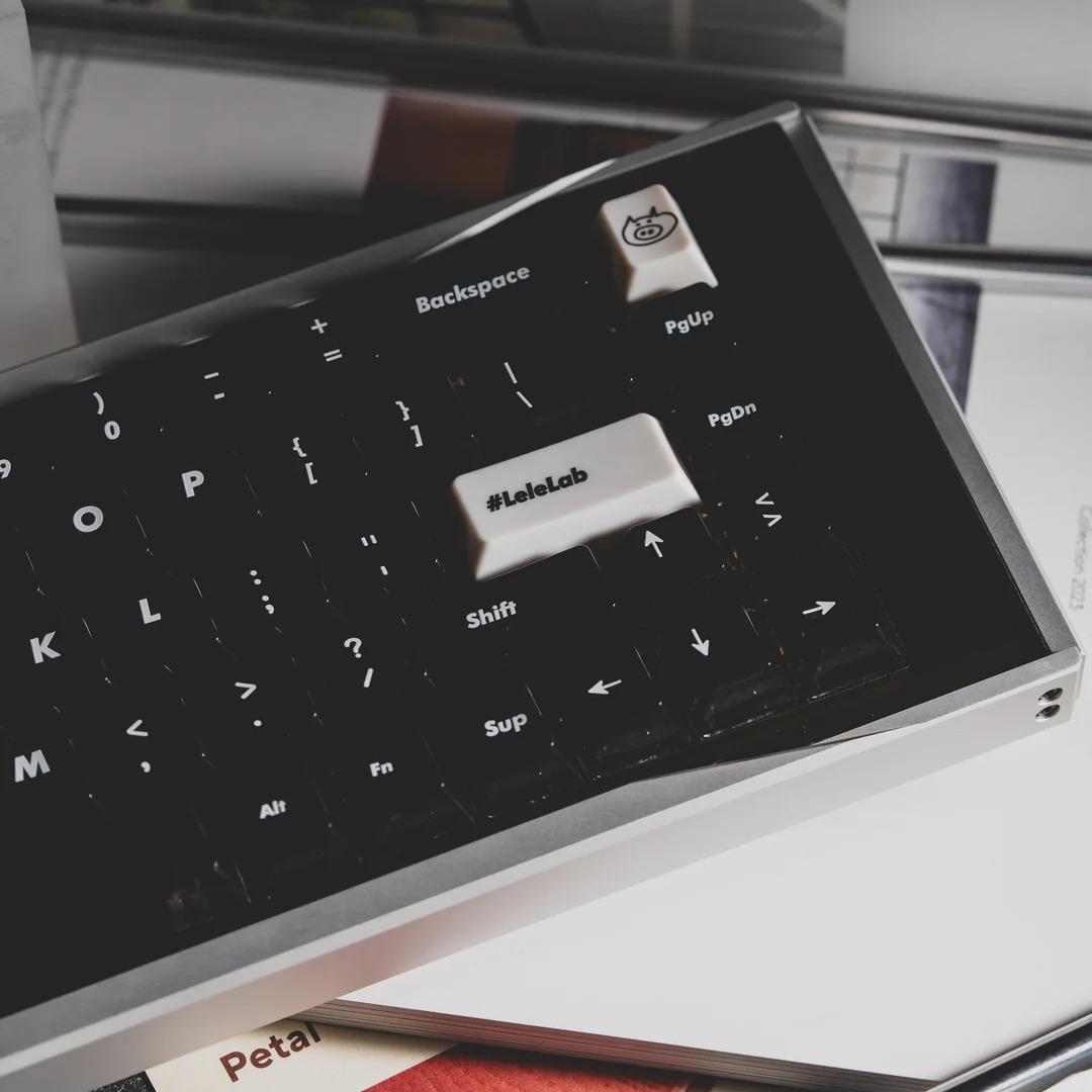 LeleLab Supsup Black / Super X Black Transparent Keycaps Cherry Profile UV Printed ABS Keycap 138-Keys