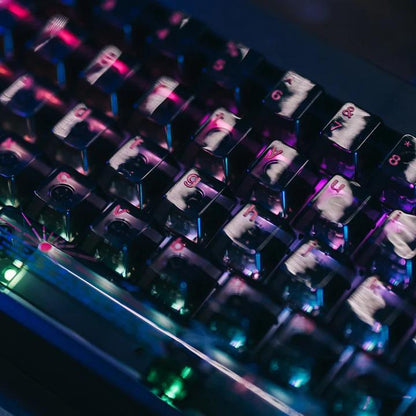 LeleLab x ICE CAT Seaside Transparent Keycaps Cherry Profile UV Printed ABS Keycap 138-Keys