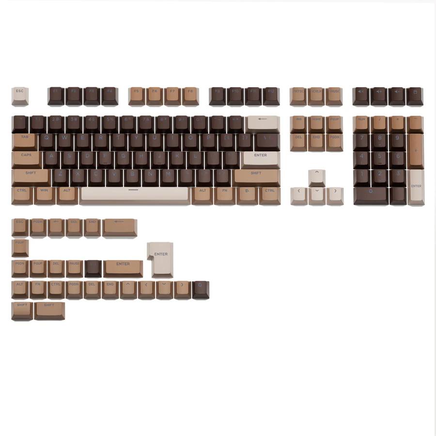 XVX Mocha Mousse Keycaps OEM Profile Double Shot Shine Through PBT Keycap 133-Keys