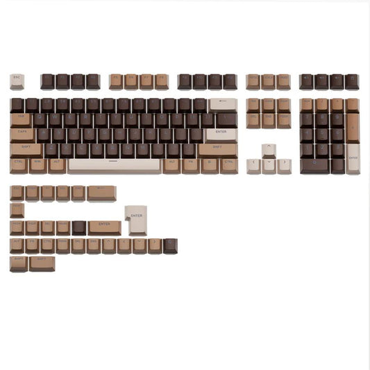 XVX Mocha Mousse Keycaps OEM Profile Double Shot Shine Through PBT Keycap 133-Keys