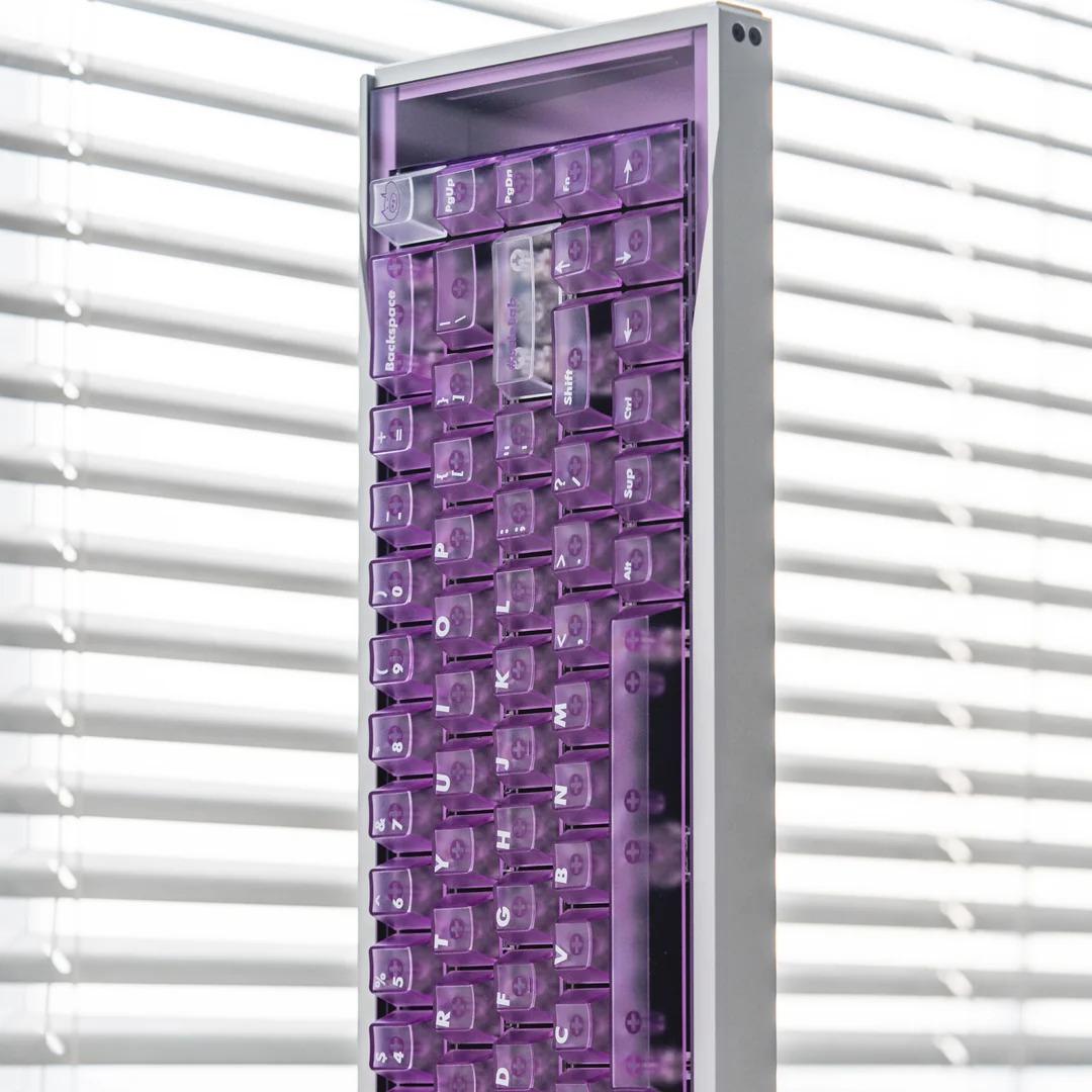 LeleLab Supsup Purple Transparent Keycaps Cherry Profile UV Printed ABS Keycap 138-Keys