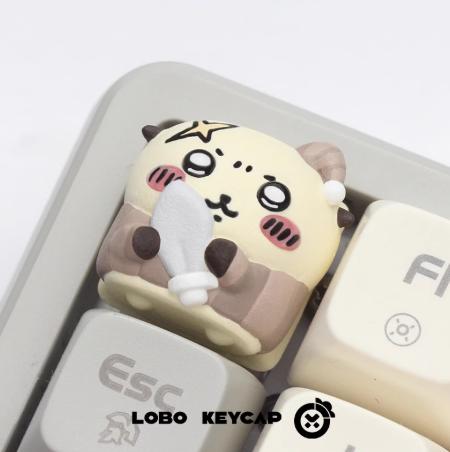 Lobo Rakko Pajama Chiikawa Agent Theme Artisan Keycaps Resin Keycap