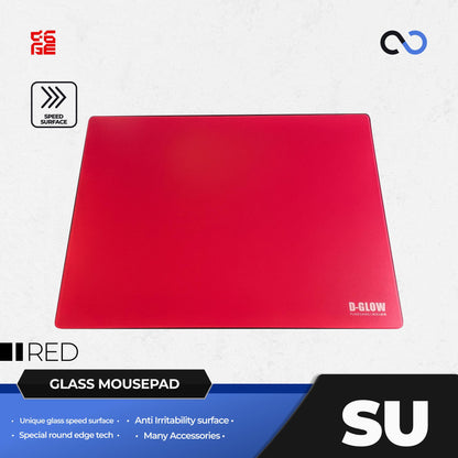 D-Glow SU Silicone Base Glass Gaming Mousepad Kaca (Speed)