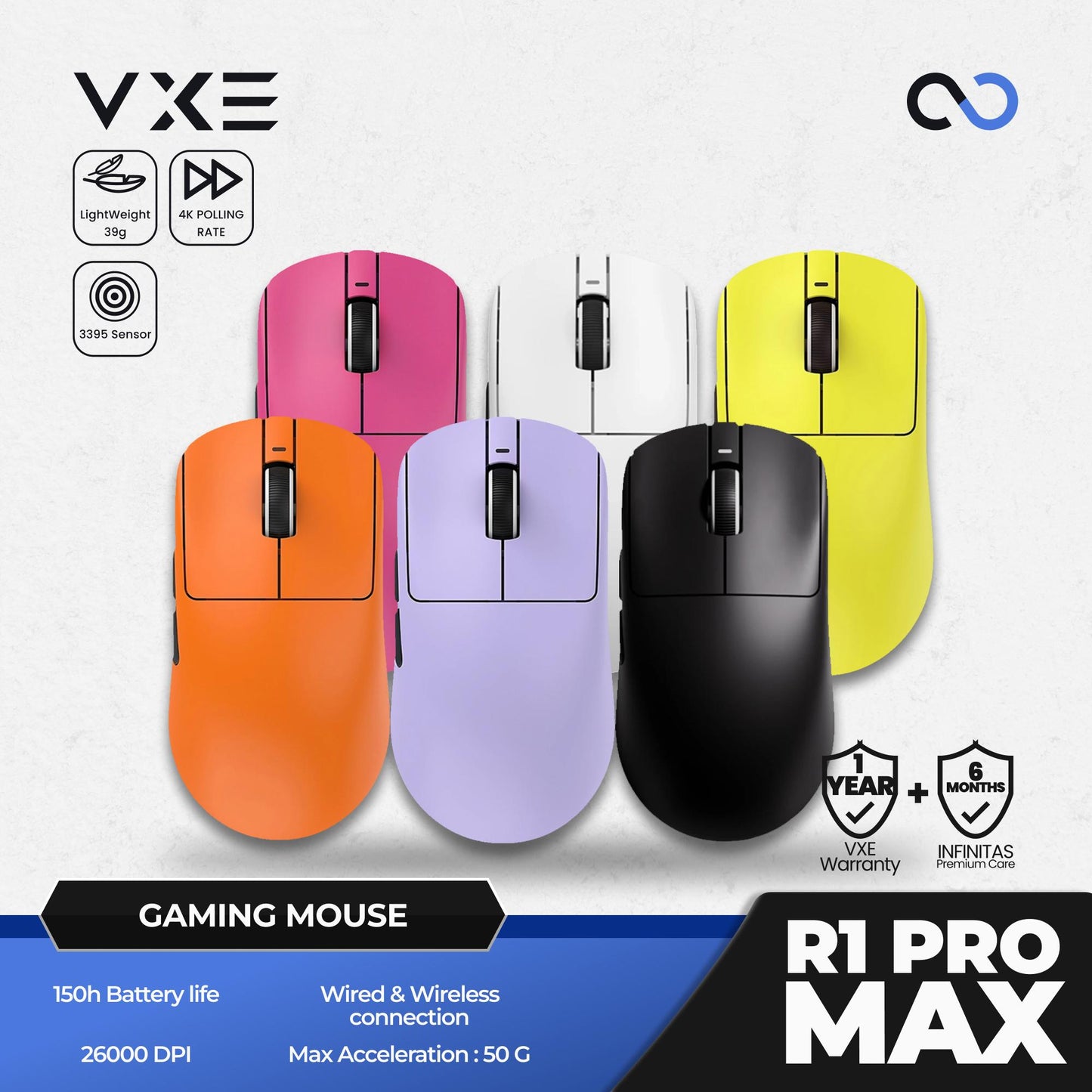 VGN VXE R1 PRO MAX 4K Wireless Light Weight Gaming Mouse