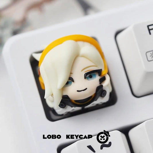 Lobo Mercy Overwatch Theme Artisan Keycaps Resin Keycap