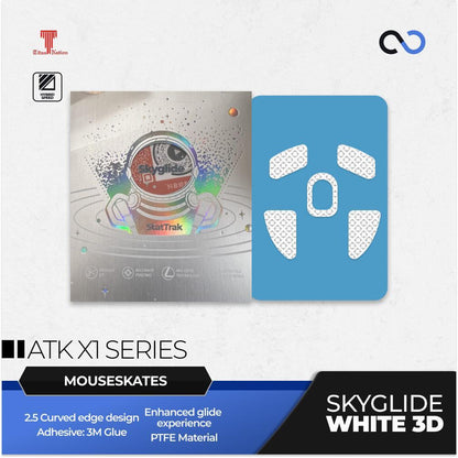 Skyglide StatTrak White 3D Series Gaming Mouse Feet / Mouse Skate PTFE (Hybrid)