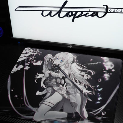 Utopia Gaming Black Blade 2 Poron Base Gaming Mousepad Anime (Hybrid-Control) Saturn Pro Surface