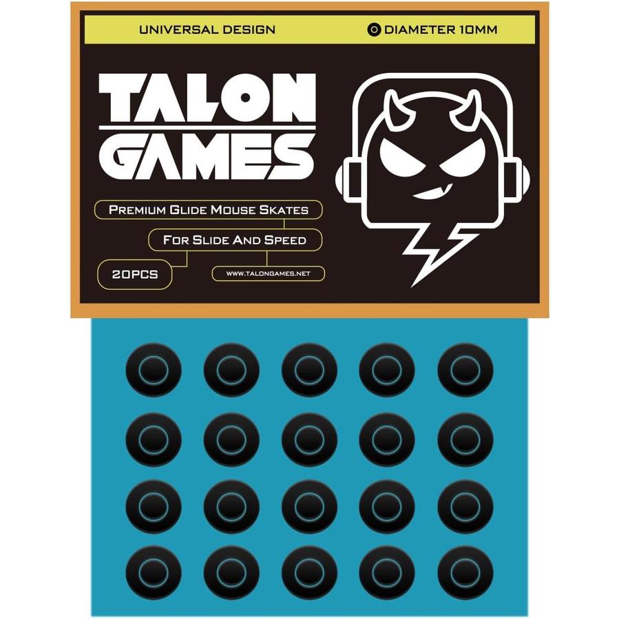 TALONGAMES Black Donuts Universal Mouse Feet / Mouse Skate UPE for Cloth Mouse pad (Control)