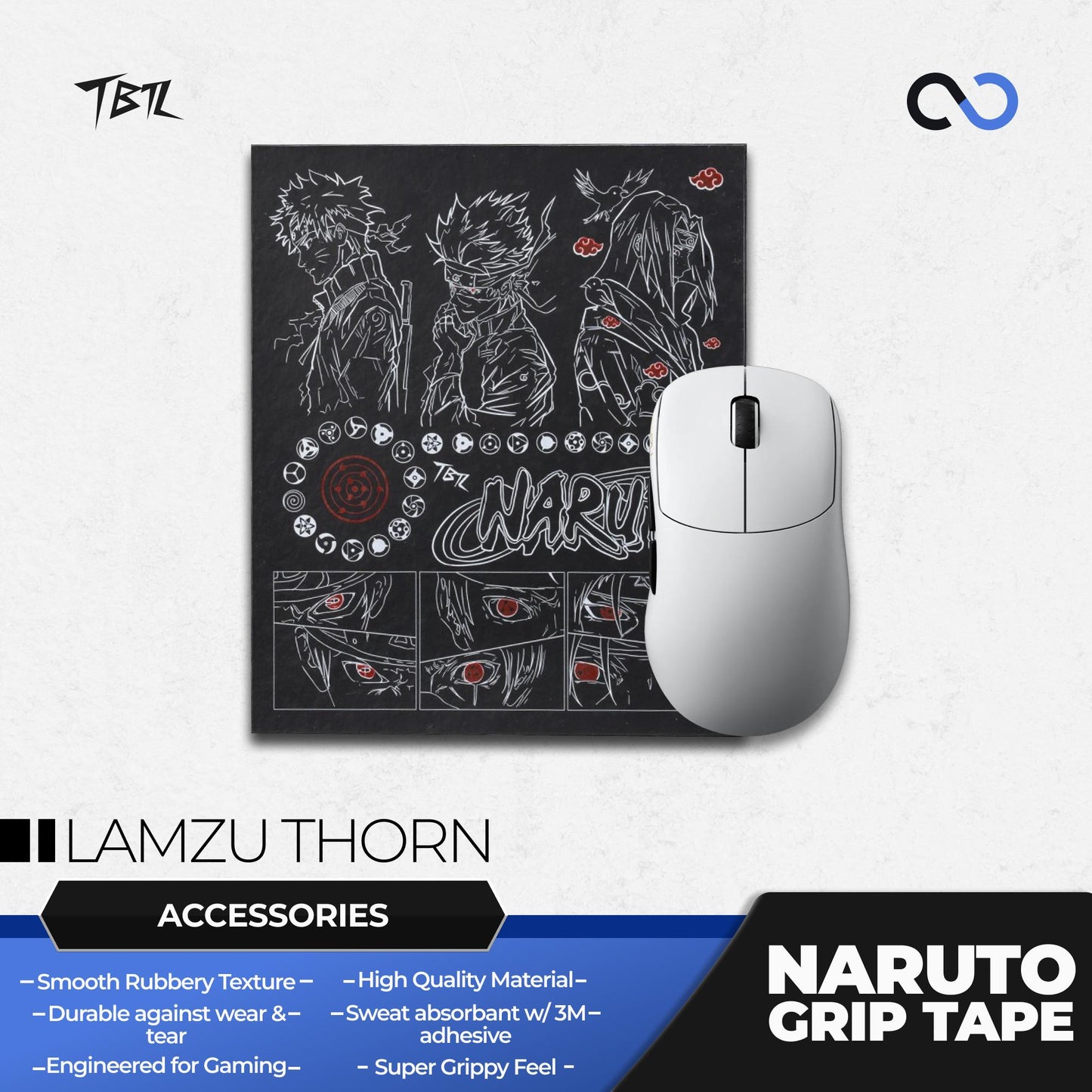 TBTL Naruto Lamzu Thorn Ultra Thin Mouse Grip tape / Anti-Slip Tape 0.45mm