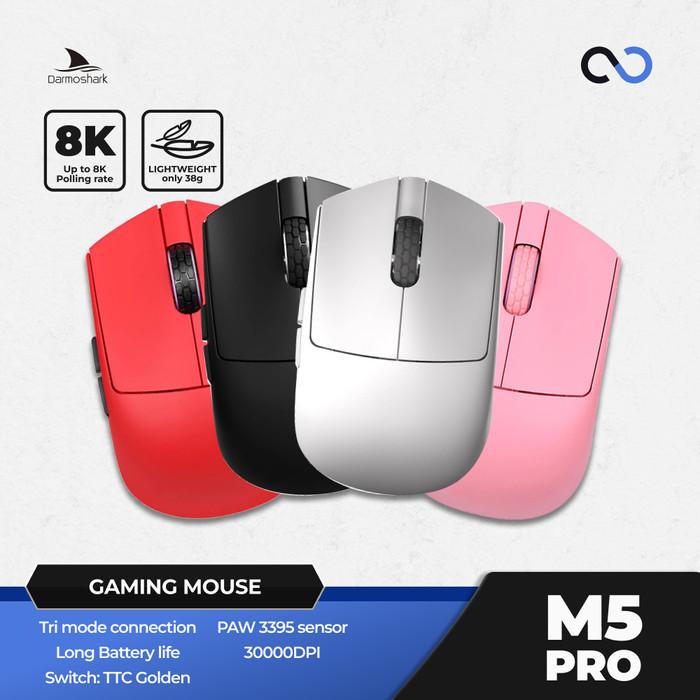 Darmoshark M5 Pro MP Fish Head 8K Wireless Ultra Light Finger Tip Gaming Mouse