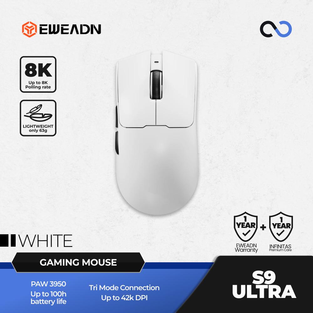 EWEADN S9 ULTRA 8K Wireless Light Weight PAW3950 ULTRA Gaming Mouse Viper V3 Shape