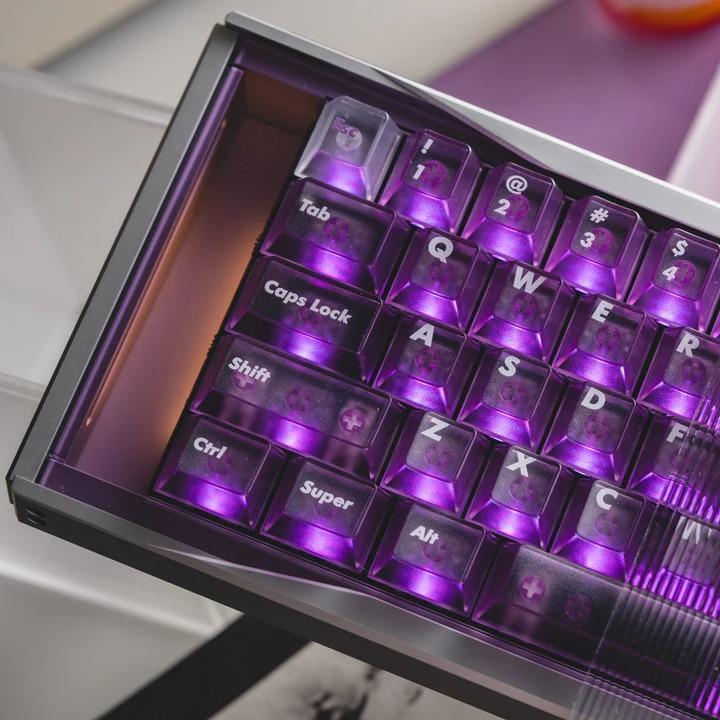 LeleLab Supsup Purple Transparent Keycaps Cherry Profile UV Printed ABS Keycap 138-Keys
