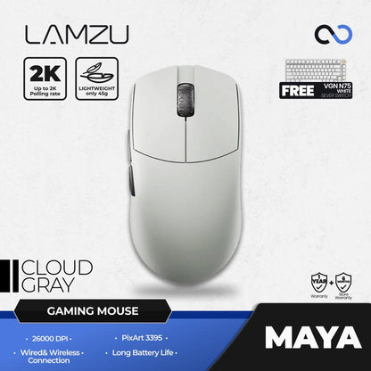 Lamzu Maya 4k Wireless Ultra Light Ambidextrous Gaming Mouse