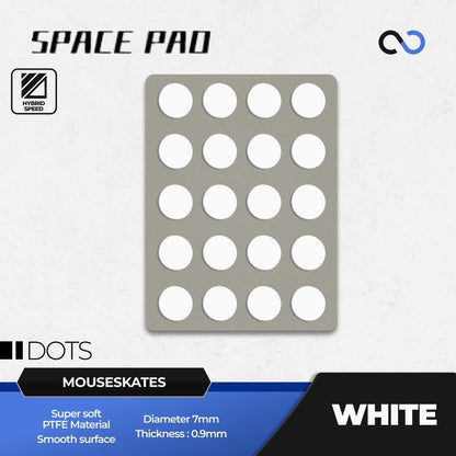 Spacepad White Dots Universal Gaming Mouse Feet / Mouse Skate PTFE (Hybrid-Speed)