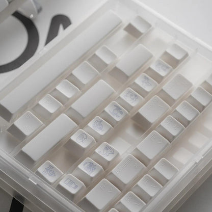 LeleLab Hokkaido White Keycaps Cherry Profile UV Printed ABS Keycap 133-Keys
