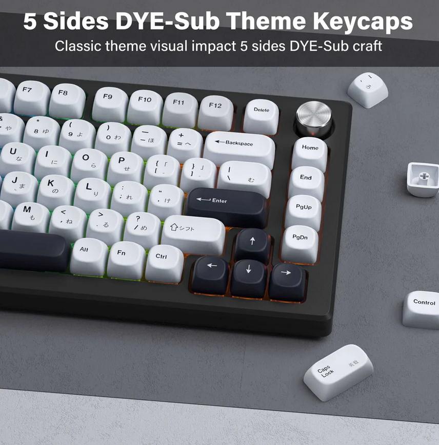 XVX Minimalist Hiragana BOW Keycaps MOA Profile Dye sub PBT Keycap 137-Keys