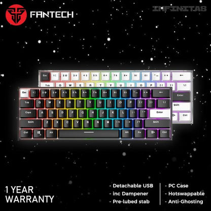 Fantech Maxfit61 Frost MK857 60% Hotswap Mechanical Keyboard