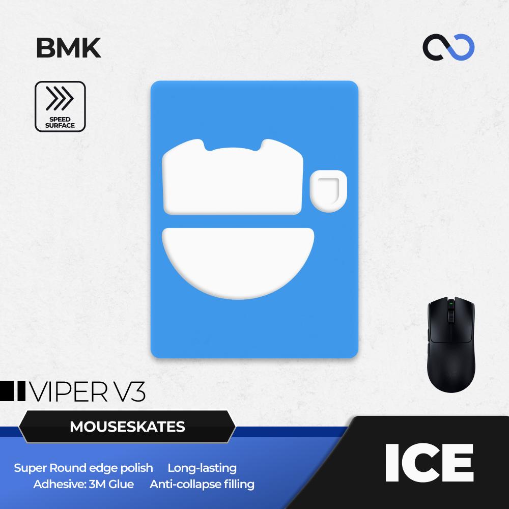 BMK Razer Viper V3 Pro Mouse Feet / Mouse Skate PTFE Obsidian Air Clone (Hybrid-Control)