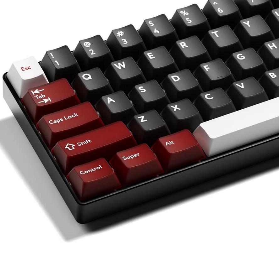 XVX Crimson Alloy / Quantum Flame Keycaps Cherry Profile PBT+PC Double Shot Keycap 216-Keys