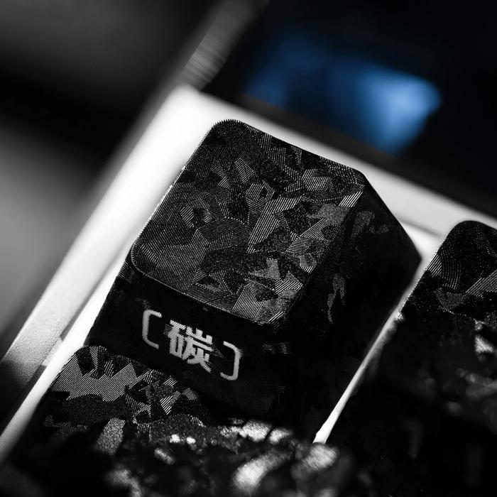 XVX Forged Carbon Fiber Keycaps Cherry Side Profile Shine Through Dye sub PC Keycap 119-Keys