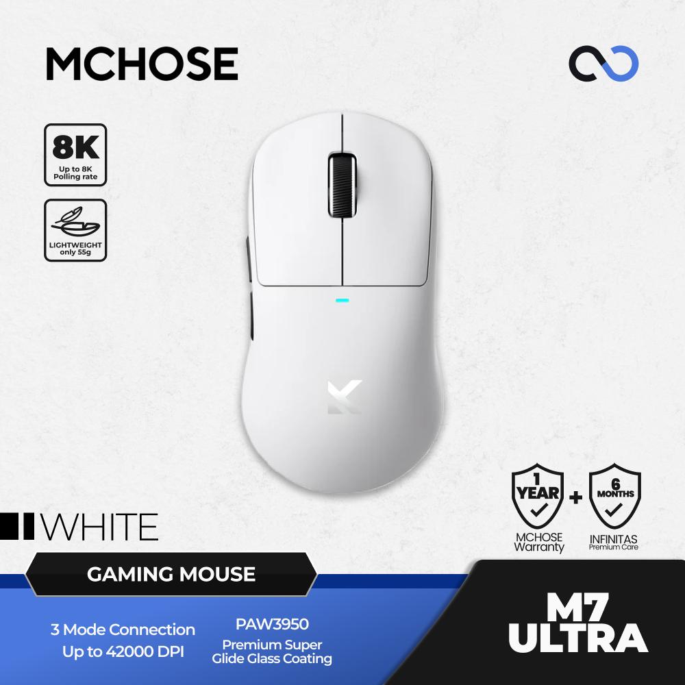 MCHOSE M7 Ultra 8K Wireless Ultra Light Weight PAW3950 Gaming Mouse U2 Shape