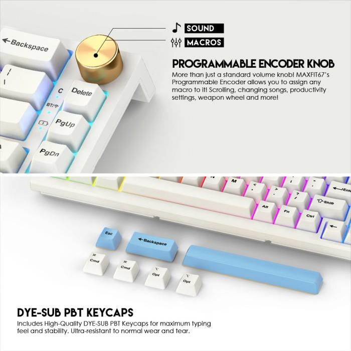 Fantech Maxfit67 MK858 Wireless Mechanical Keyboard With Encoder Knob