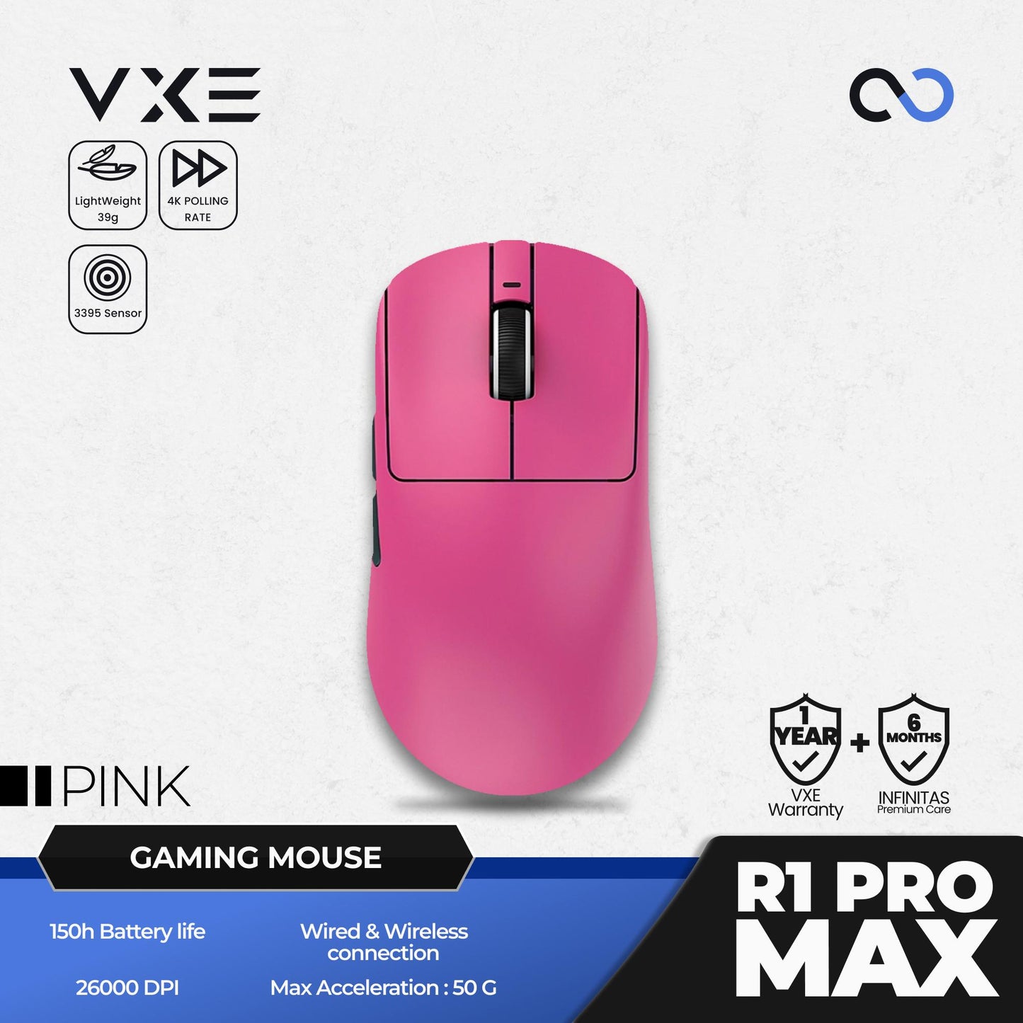 VGN VXE R1 PRO MAX 4K Wireless Light Weight Gaming Mouse