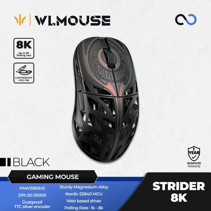 WLMouse Strider 8k Super Light Magnesium Wireless Gaming Mouse XM2 Shape